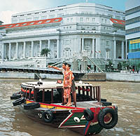 Bumboat along Clarke Quay, Singapore River